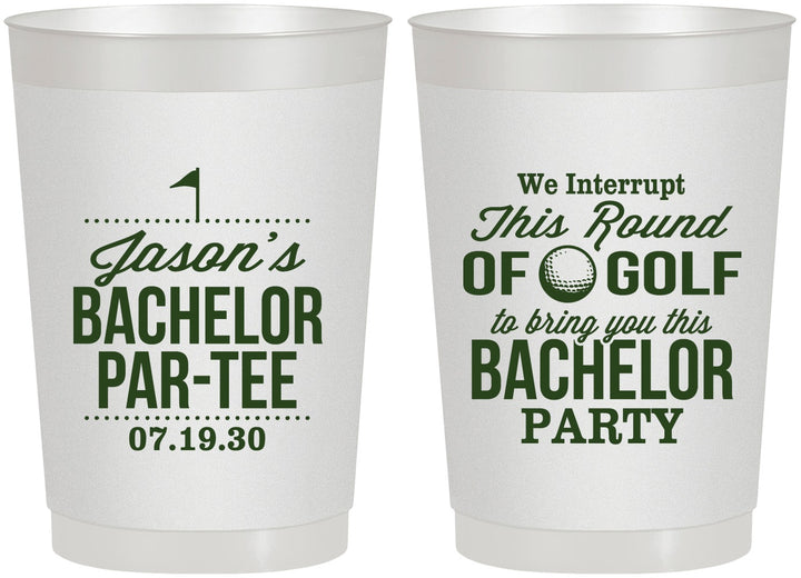 Personalized Bachelor Party 22 oz Frosted Cups - Golf | 40052