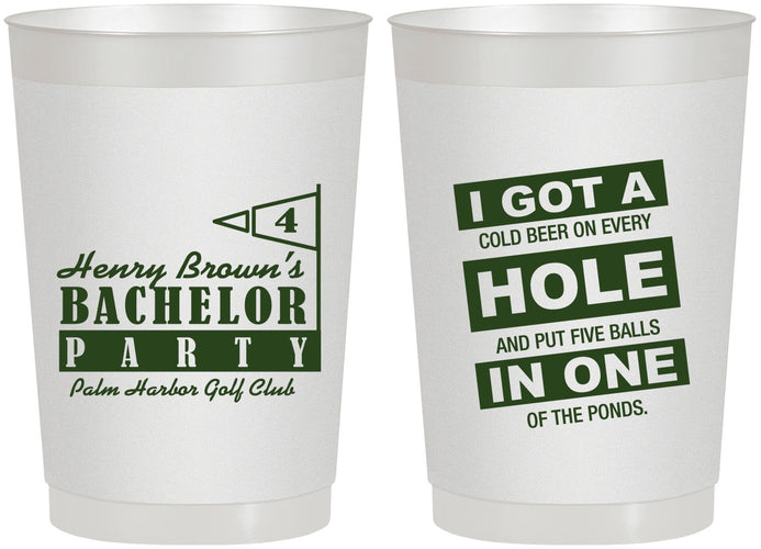 Personalized Bachelor Party 22 oz Frosted Cups - Golf | 40055