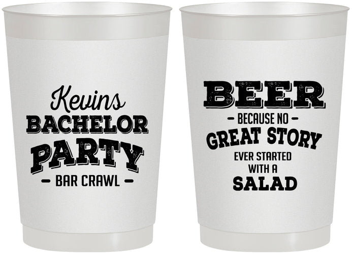 Personalized Bachelor Party 22 oz Frosted Cups - Great Story | 40057
