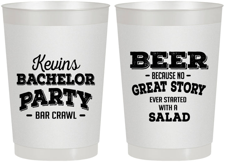 Personalized Bachelor Party 22 oz Frosted Cups - Great Story | 40057