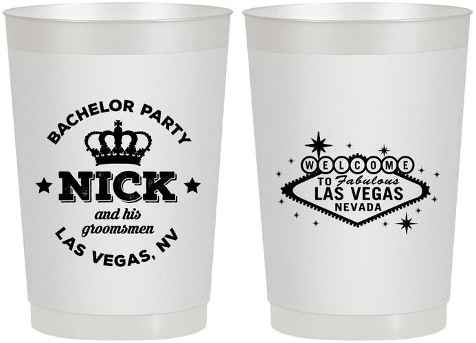 Personalized Bachelor Party 22 oz Frosted Cups - Last Vegas | 40059