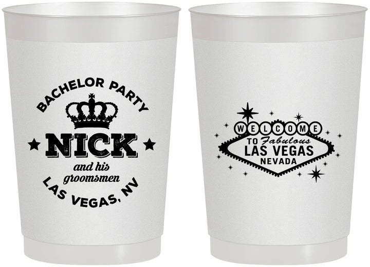 Personalized Bachelor Party 22 oz Frosted Cups - Last Vegas | 40059