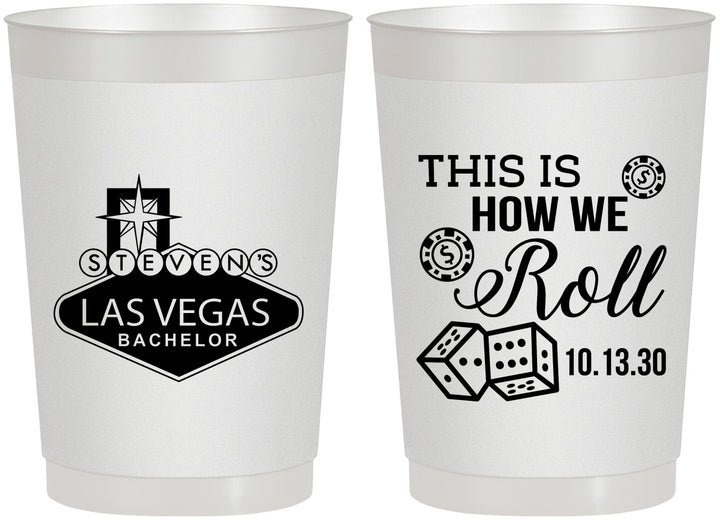 Personalized Bachelor Party 22 oz Frosted Cups - Last Vegas | 40061