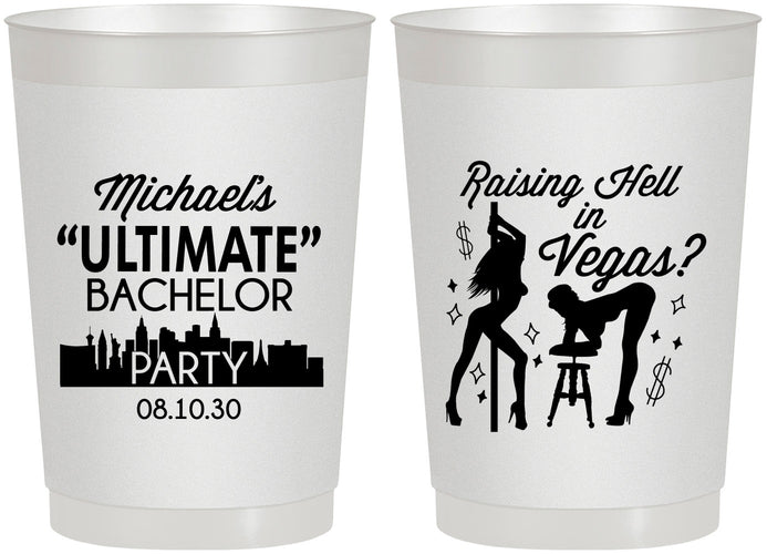 Personalized Bachelor Party 22 oz Frosted Cups - Last Vegas | 40062