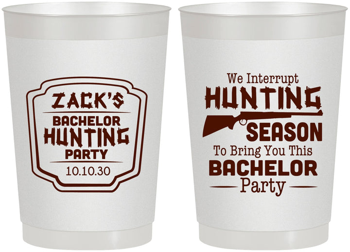 Personalized Bachelor Party 22 oz Frosted Cups - Hunting Season | 40063