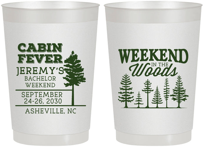 Personalized Bachelor Party 22 oz Frosted Cups - Camping | 40065