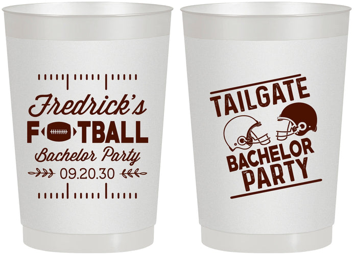Personalized Bachelor Party 22 oz Frosted Cups - Football | 40067