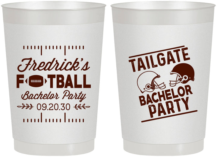 Personalized Bachelor Party 22 oz Frosted Cups - Football | 40067