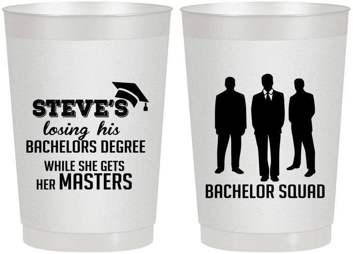 Personalized Bachelor Party 22 oz Frosted Cups - Squad | 40068