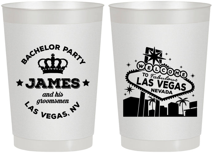 Personalized Bachelor Party 22 oz Frosted Cups - Las Vegas | 40069