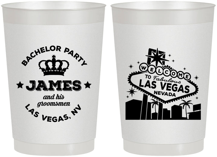 Personalized Bachelor Party 22 oz Frosted Cups - Las Vegas | 40069