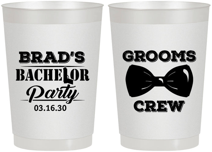 Personalized Bachelor Party 22 oz Frosted Cups - Grooms Crew | 40070