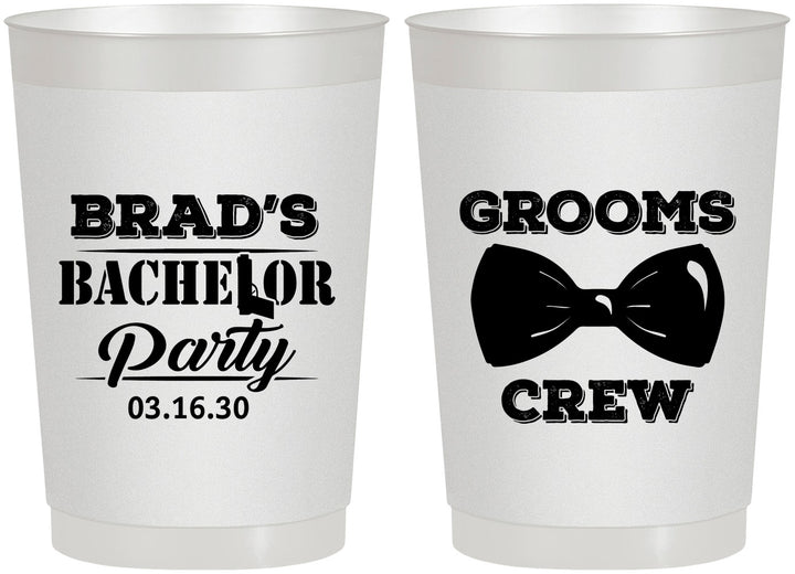 Personalized Bachelor Party 22 oz Frosted Cups - Grooms Crew | 40070