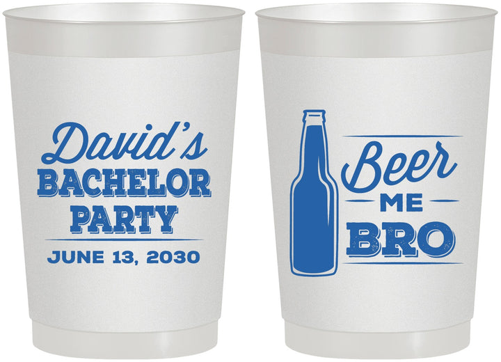 Personalized Bachelor Party 22 oz Frosted Cups - Beer Me Bro | 40071