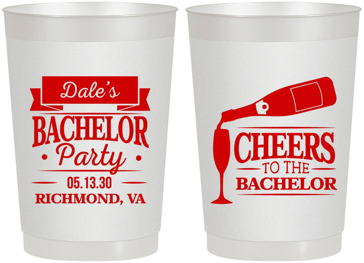 Personalized Bachelor Party 22 oz Frosted Cups - Cheers | 40072