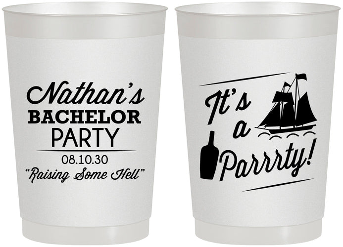 Personalized Bachelor Party 22 oz Frosted Cups - Boat | 40076
