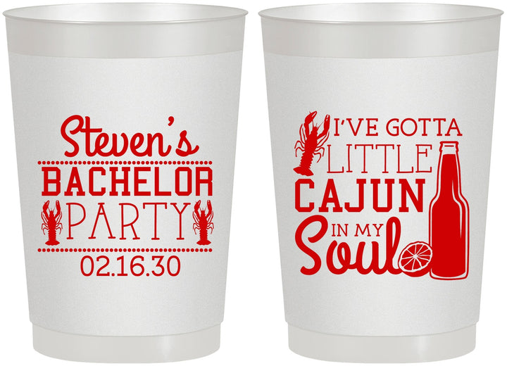 Personalized Bachelor Party 22 oz Frosted Cups - Cajun In My Soul | 40078