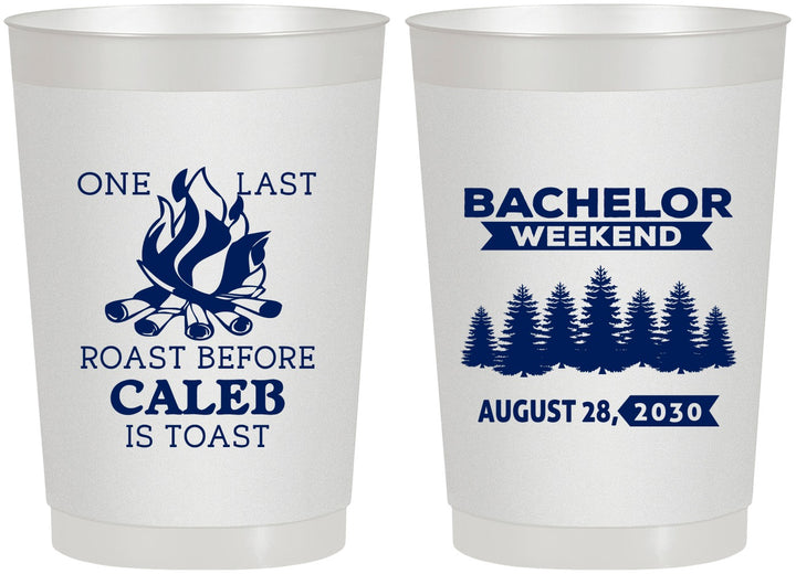Personalized Bachelor Party 22 oz Frosted Cups - Camping | 40079