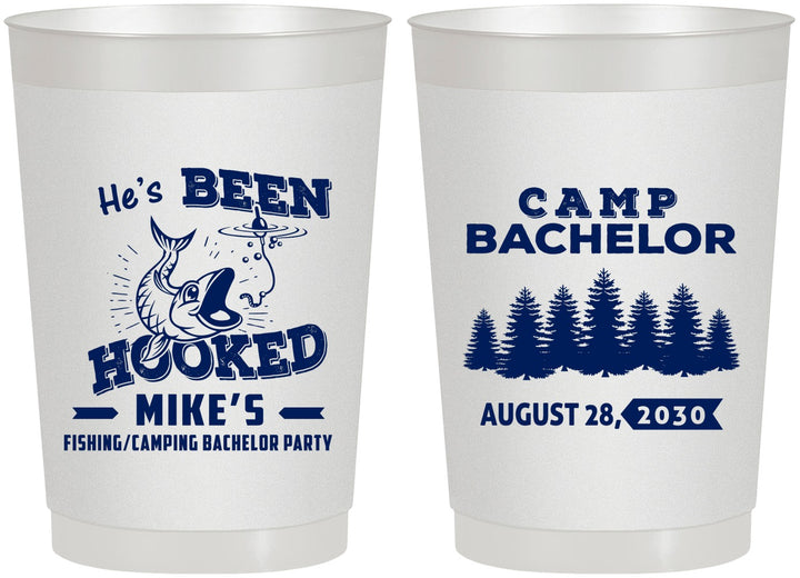 Personalized Bachelor Party 22 oz Frosted Cups - Fishing | 40080
