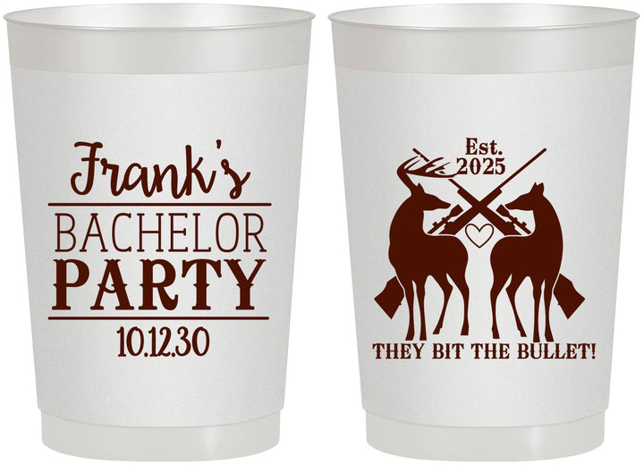 Personalized Bachelor Party 22 oz Frosted Cups - Hunting | 40083