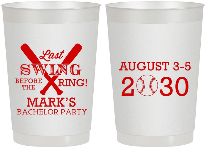 Personalized Bachelor Party 22 oz Frosted Cups - Baseball | 40086