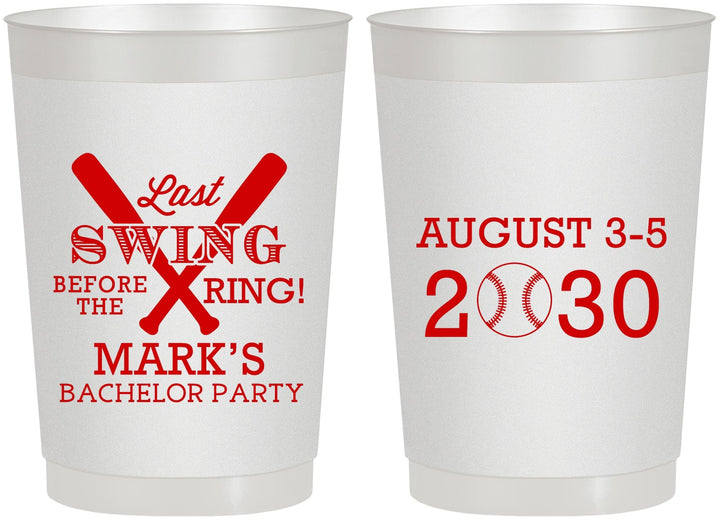 Personalized Bachelor Party 22 oz Frosted Cups - Baseball | 40086