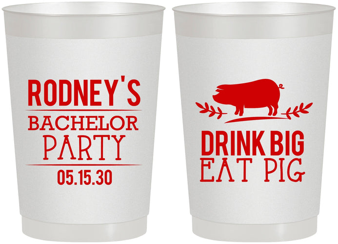 Personalized Bachelor Party 22 oz Frosted Cups - Bbq | 40088