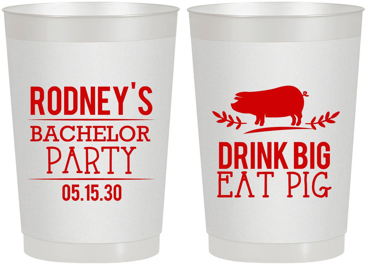 Personalized Bachelor Party 22 oz Frosted Cups - Bbq | 40088