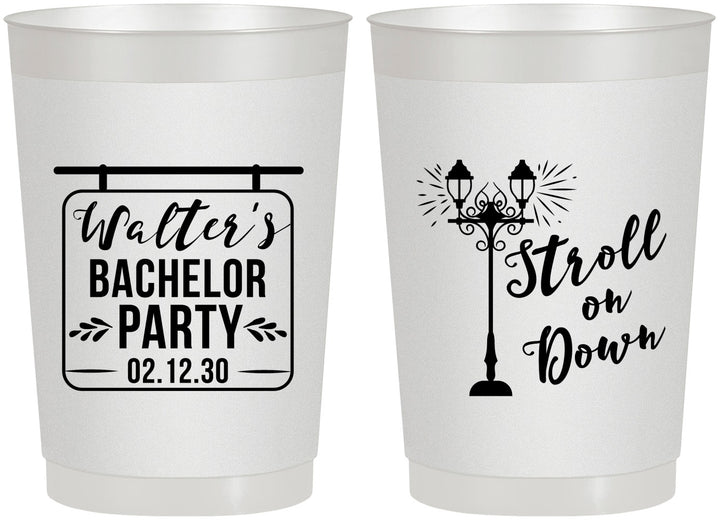 Personalized Bachelor Party 22 oz Frosted Cups - Mardi Gras | 40092