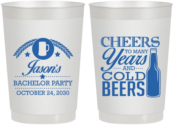 Personalized Bachelor Party 22 oz Frosted Cups - Cheers | 40097