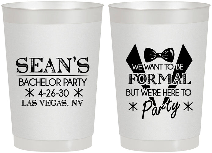 Personalized Bachelor Party 22 oz Frosted Cups - Forma | 40098