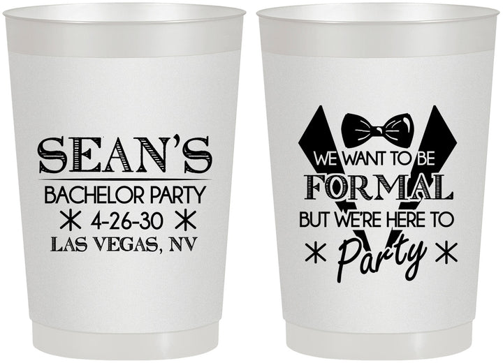 Personalized Bachelor Party 22 oz Frosted Cups - Forma | 40098
