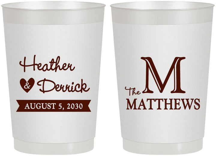 Personalized Wedding 22 oz Frosted Cups - Monogram | 402