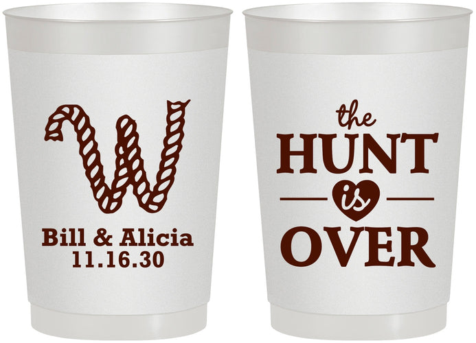 Personalized Wedding 22 oz Frosted Cups - Monogram Hunt Is Over | 406