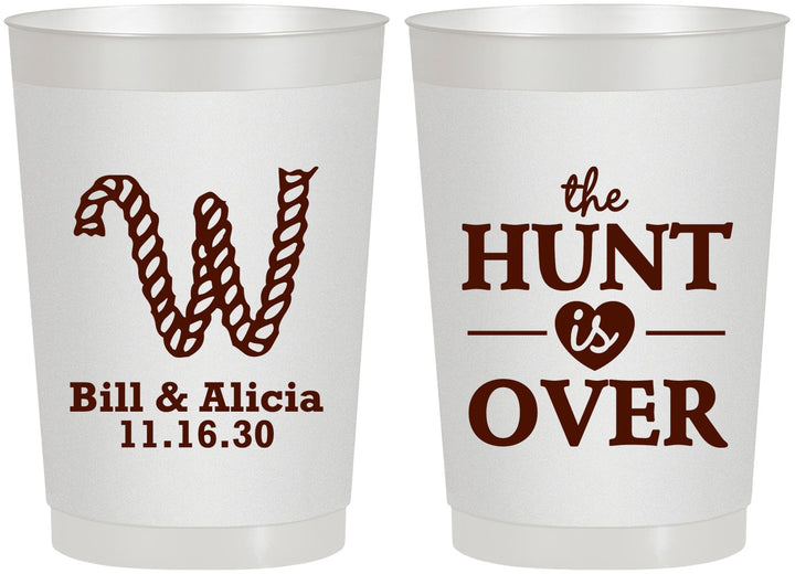 Personalized Wedding 22 oz Frosted Cups - Monogram Hunt Is Over | 406