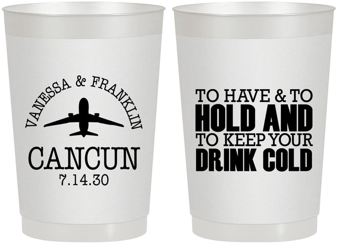 Personalized Wedding 22 oz Frosted Cups - To Have And To Hold | 408