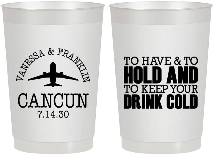 Personalized Wedding 22 oz Frosted Cups - To Have And To Hold | 408
