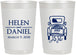 Personalized Wedding 22 oz Frosted Cups - Just Married Old Car | 413