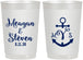 Personalized Wedding 22 oz Frosted Cups - Monogram Nautical | 414