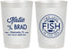 Personalized Wedding 22 oz Frosted Cups - Two Less Fish In The Sea | 421