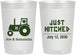 Personalized Wedding 22 oz Frosted Cups - Just Hitched Tractor | 429