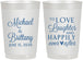 Personalized Wedding 22 oz Frosted Cups - Love Laughter Happily | 432
