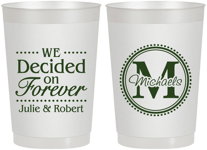 Personalized Wedding 22 oz Frosted Cups - Monogram | 435