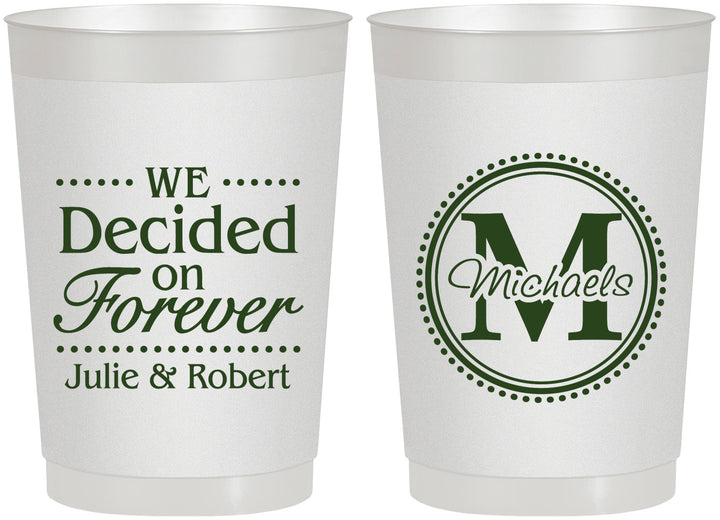 Personalized Wedding 22 oz Frosted Cups - Monogram | 435
