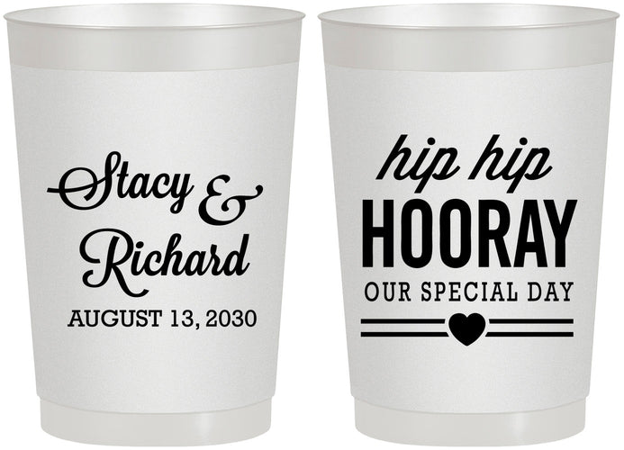 Personalized Wedding 22 oz Frosted Cups - Hip Hop Hooray | 436