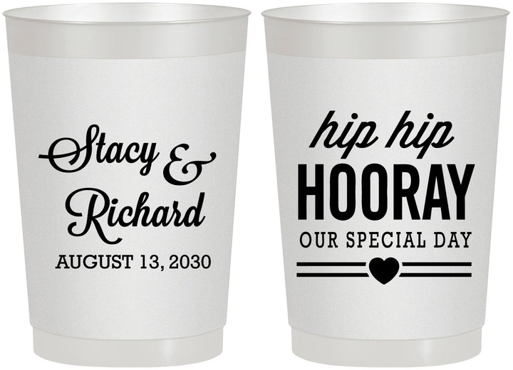 Personalized Wedding 22 oz Frosted Cups - Hip Hop Hooray | 436
