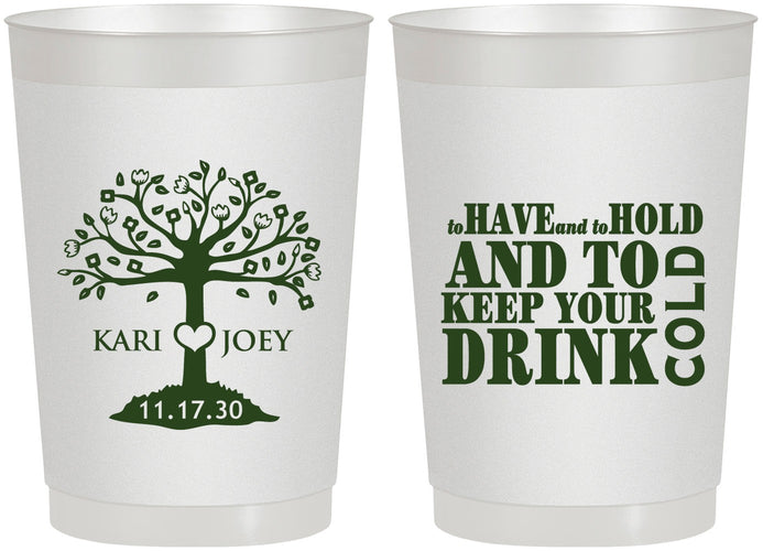 Personalized Wedding 22 oz Frosted Cups - To Have And To Hold | 438