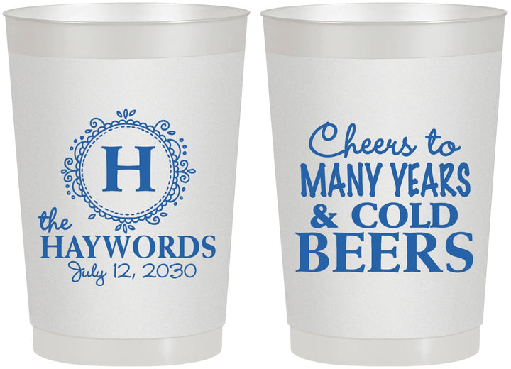 Personalized Wedding 22 oz Frosted Cups - Cheers To Cold Beers | 439