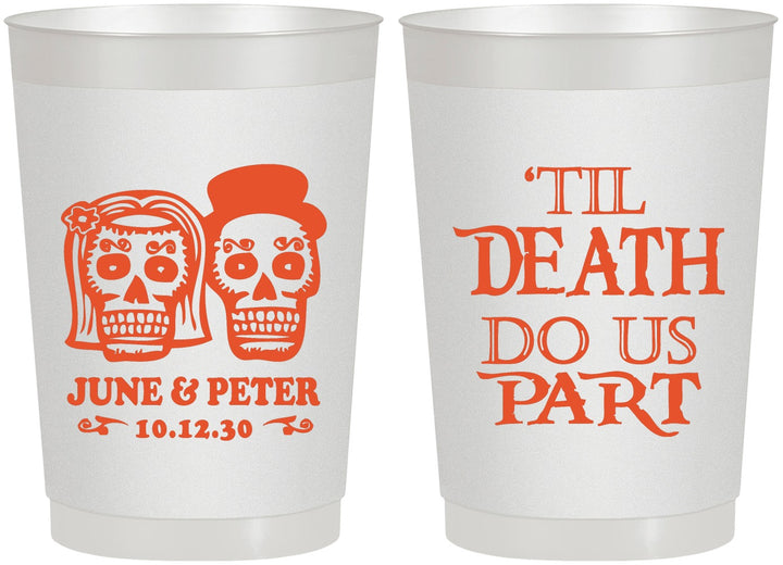 Personalized Wedding 22 oz Frosted Cups - Til Death Do Us Part | 441
