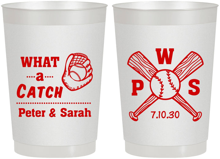 Personalized Wedding 22 oz Frosted Cups - Baseball | 443